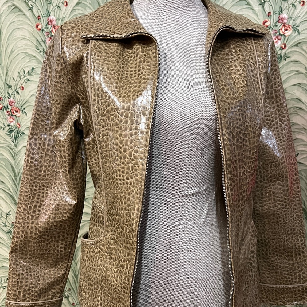 Static Vintage faux alligator jacket